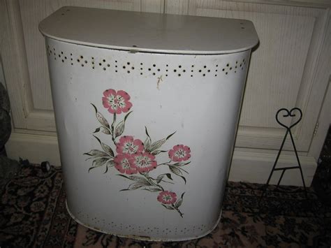 metal and fabric retro laundry bin|Vintage Metal Laundry Bin .